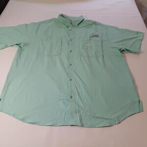 Columbia Men's Green Shirt PFG FM7266 Vented Fishing Short Sleeve XL Chest 50"
